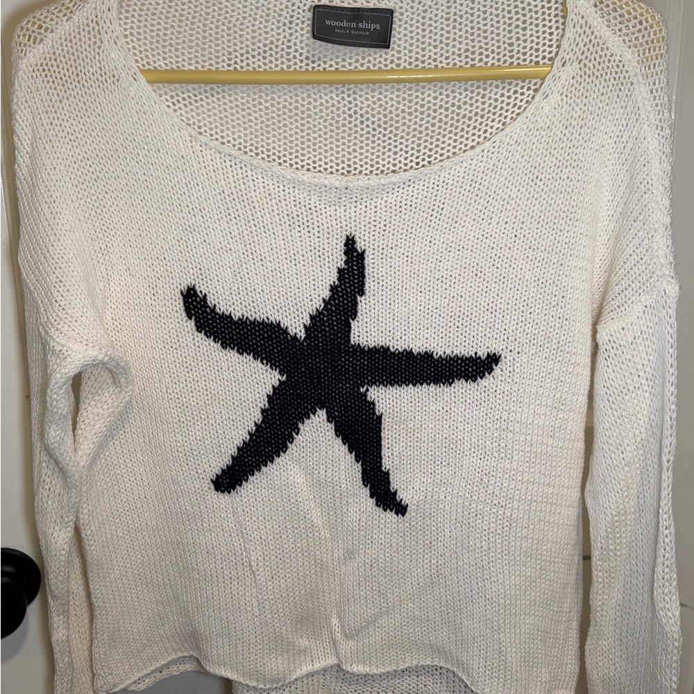 Wooden Ships Ivory Knit Star Sweater - Women's
